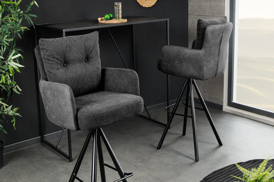 
Tabouret de bar design pivotant à 360° « Big Leon » - Anthracite