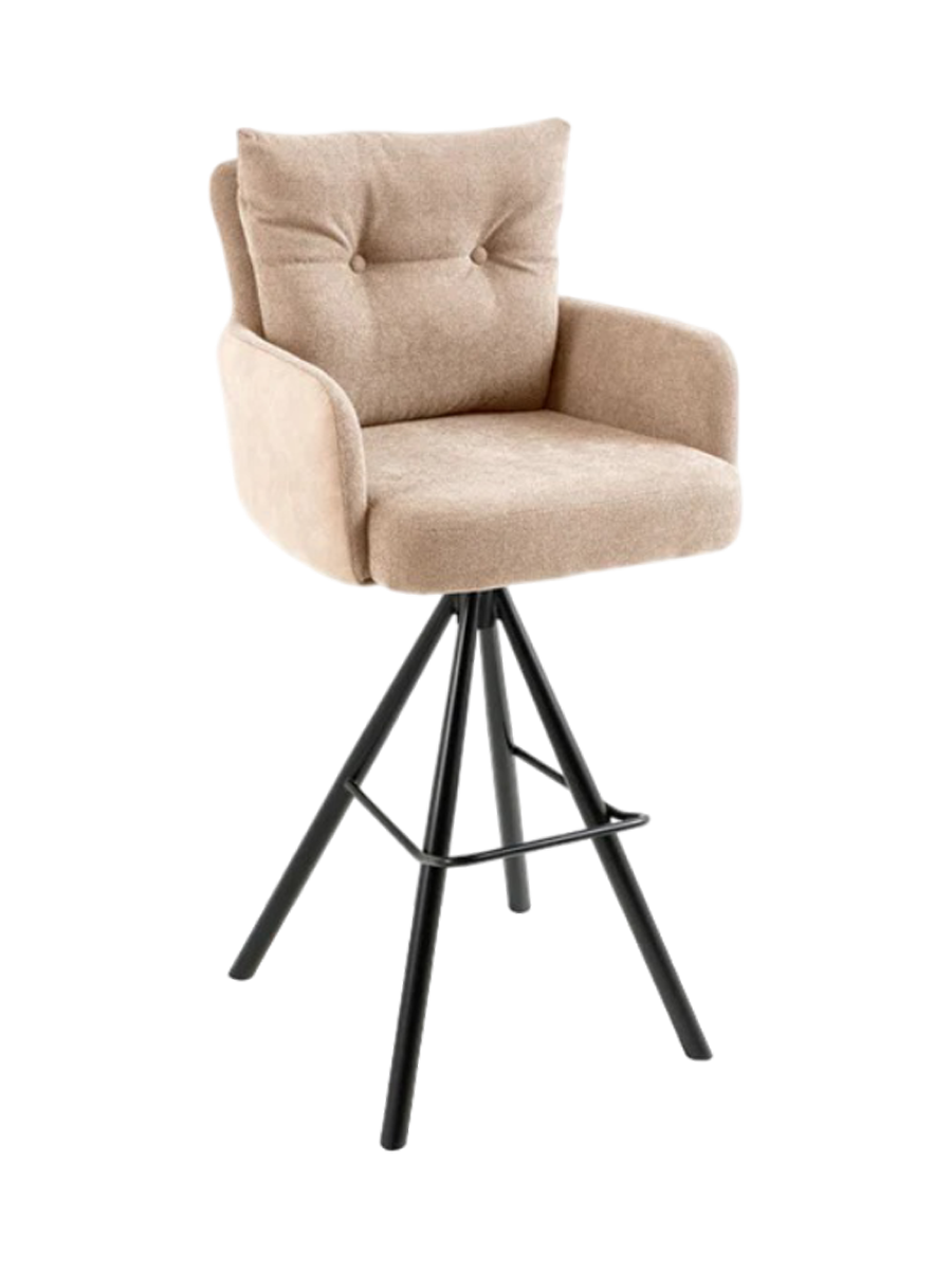 
Tabouret de bar design pivotant à 360° « Big Leon » - Champagne