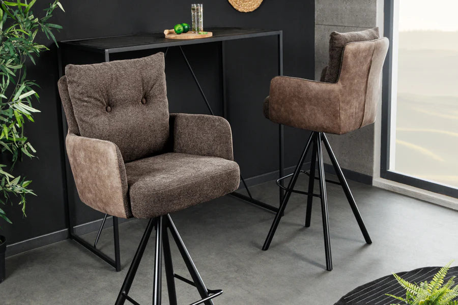 
Tabouret de bar design pivotant à 360° « Big Leon » - Taupe