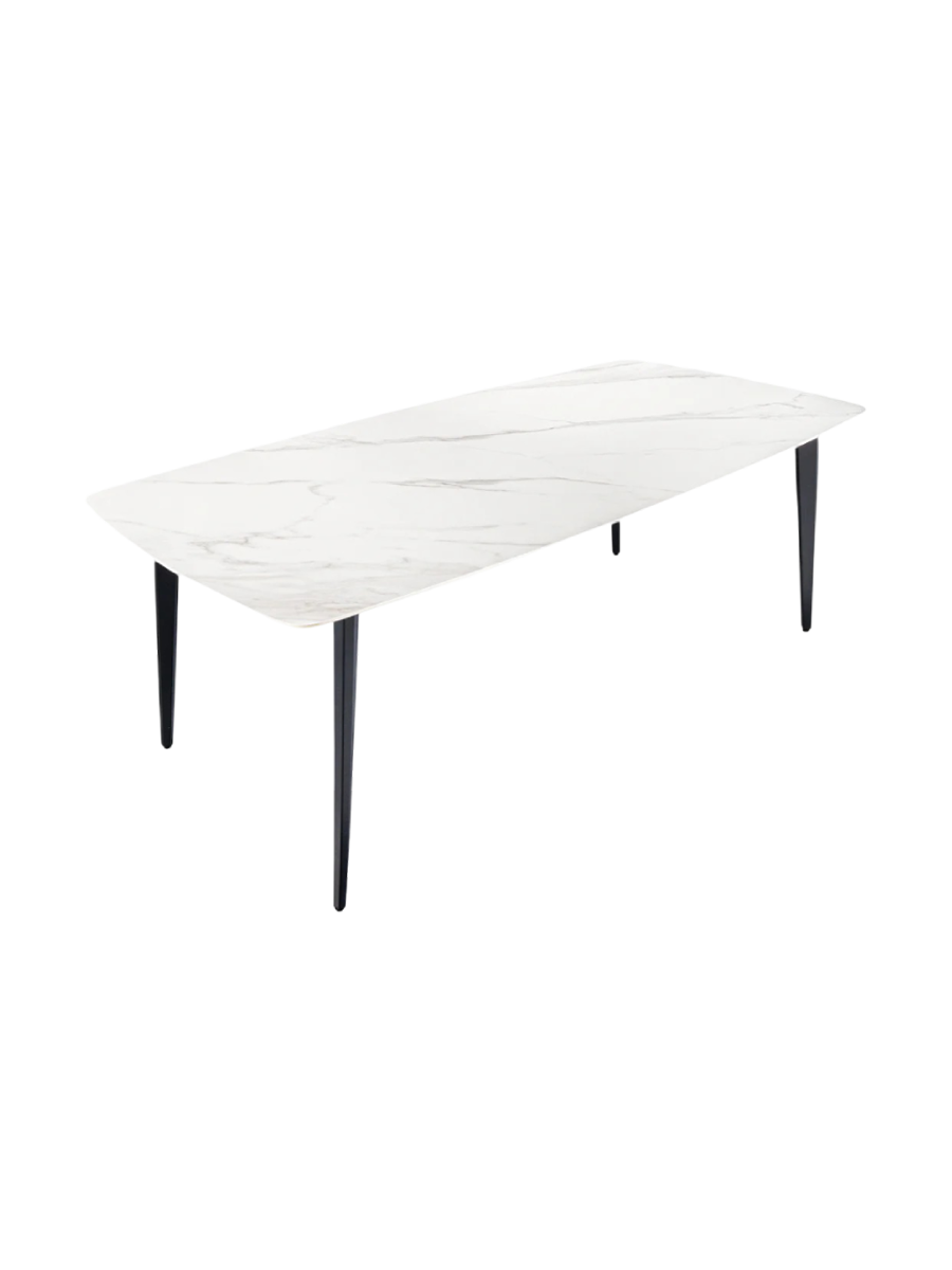 
Tavolo da pranzo di design in ceramica „Milano“, diverse dimensioni - effetto marmo bianco / 160 x 85 cm