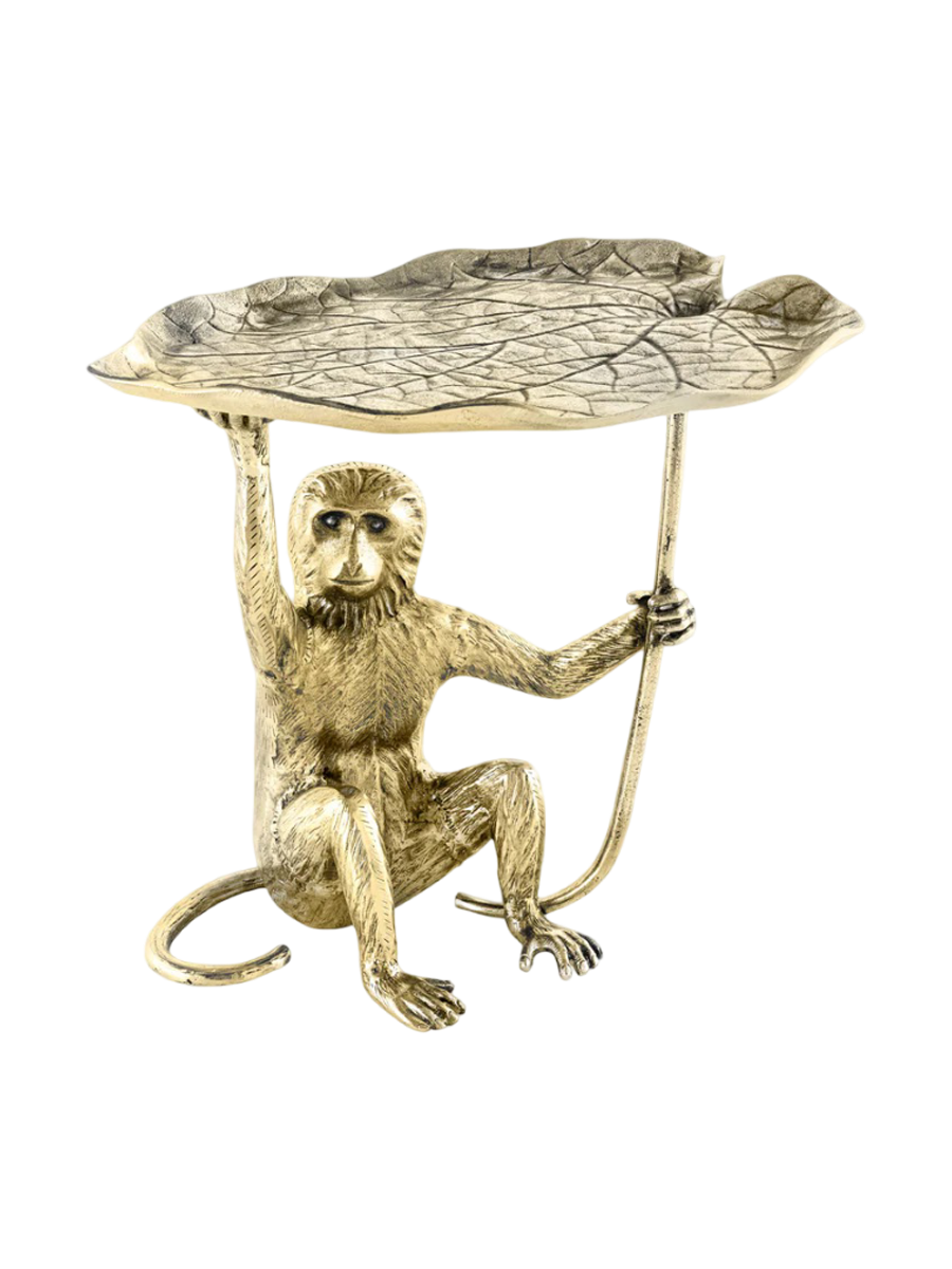 
Designer Side Table "Wildlife Monkey" - Gold