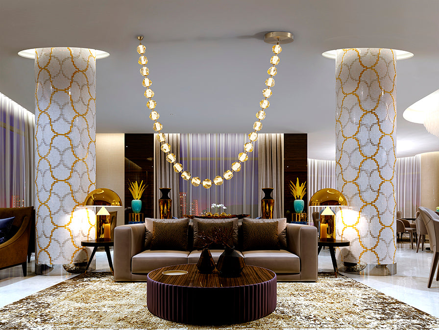 
Suspension design LED « Zaria » - Bronze/Ambre / 29 points lumineux