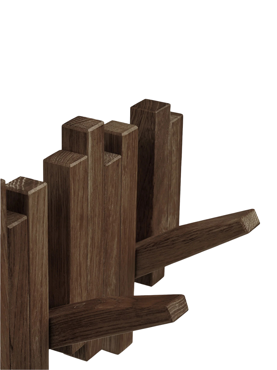 
Pannello appendiabiti in legno di quercia «Caltra» - Rovere Marrone scuro