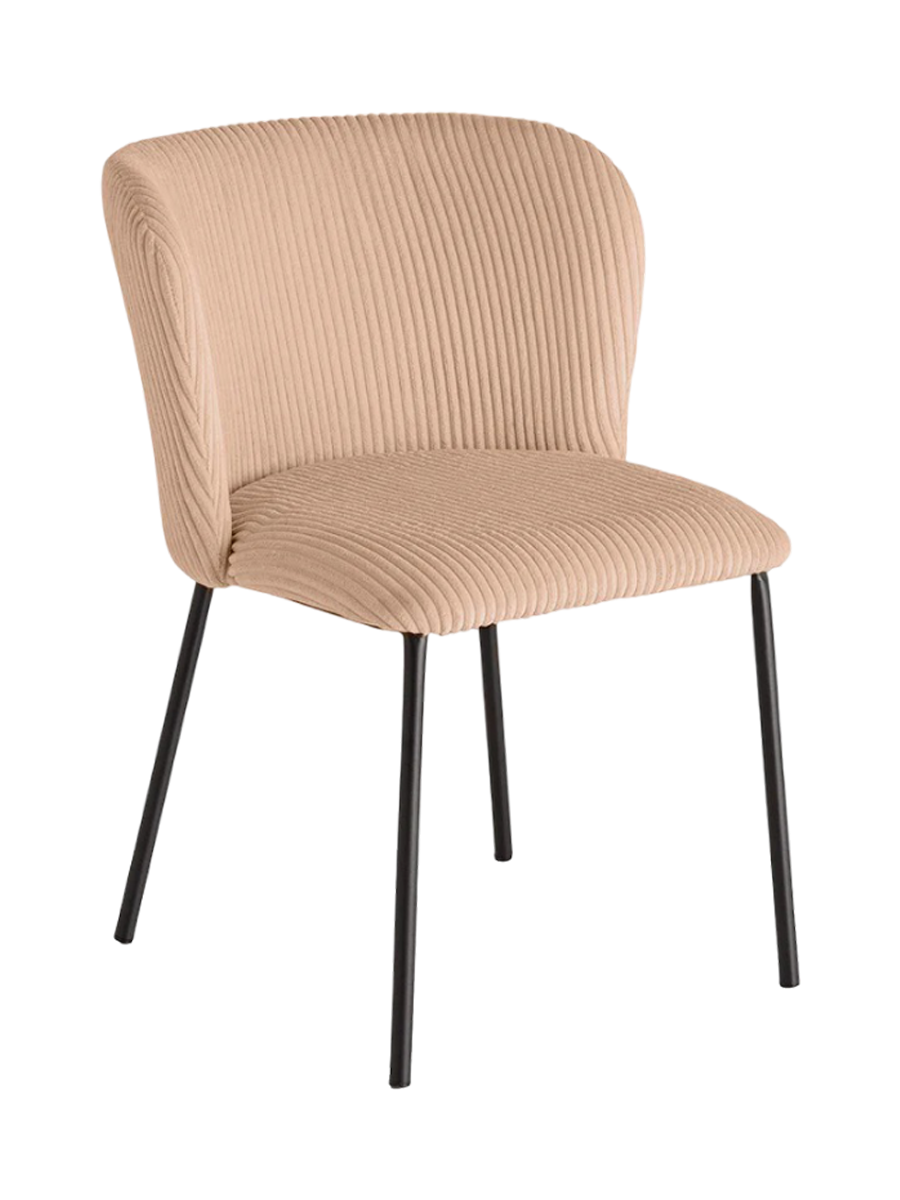 
Sedia da pranzo di design “Lyon” - Rivestimento in velluto a coste Rosa