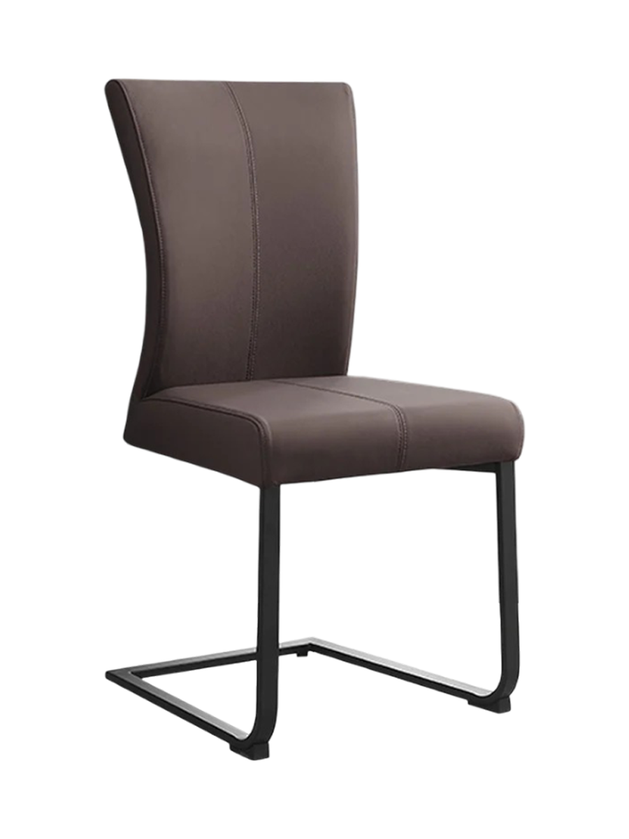 
Chaise design cantilever en cuir véritable « Cantil » - Taupe/Gris