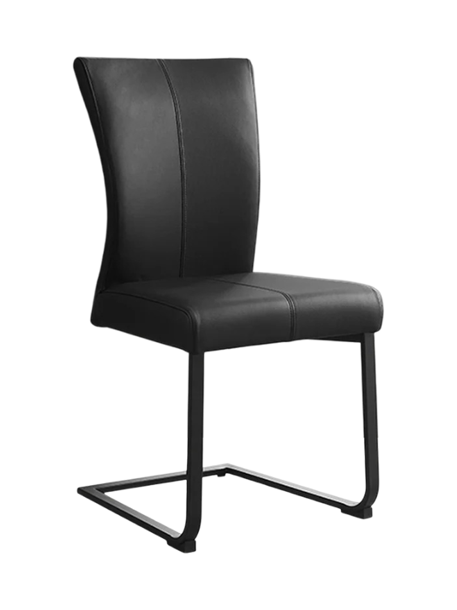 
Chaise design cantilever en cuir véritable « Cantil » - Noir