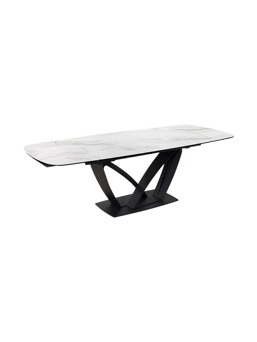 
Tavolo da pranzo allungabile di design „Papillone“ in ceramica 180-220-260 x 100 cm - Effetto marmo Bianco