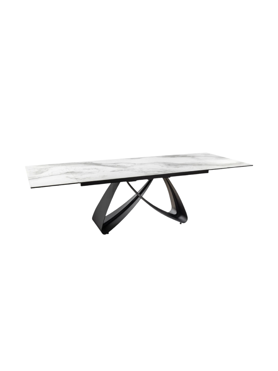
Tavolo da pranzo allungabile di design „Butterfly“ in ceramica 180-220-260 x 100 cm - Effetto marmo Bianco