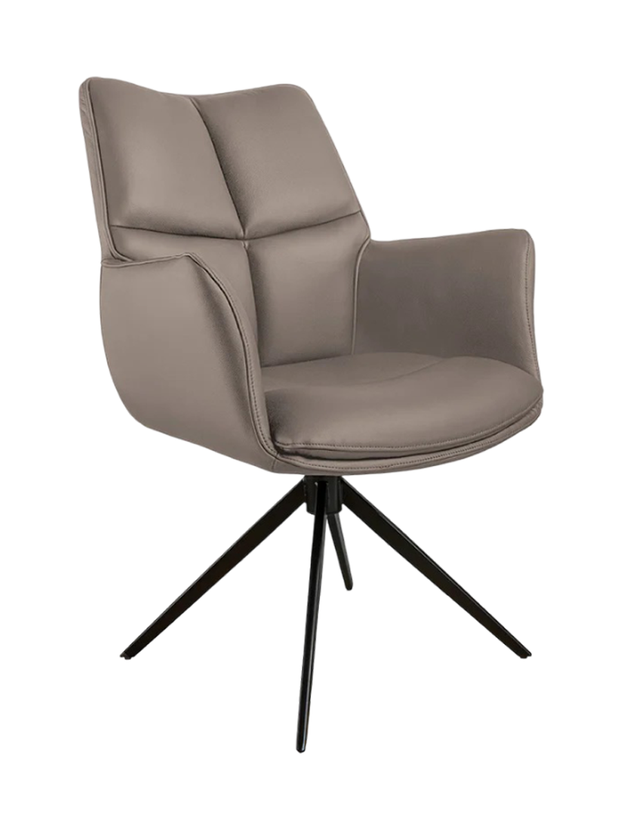 
Sedia di design girevole a 360° in vera pelle “Papillon” con braccioli - Talpa