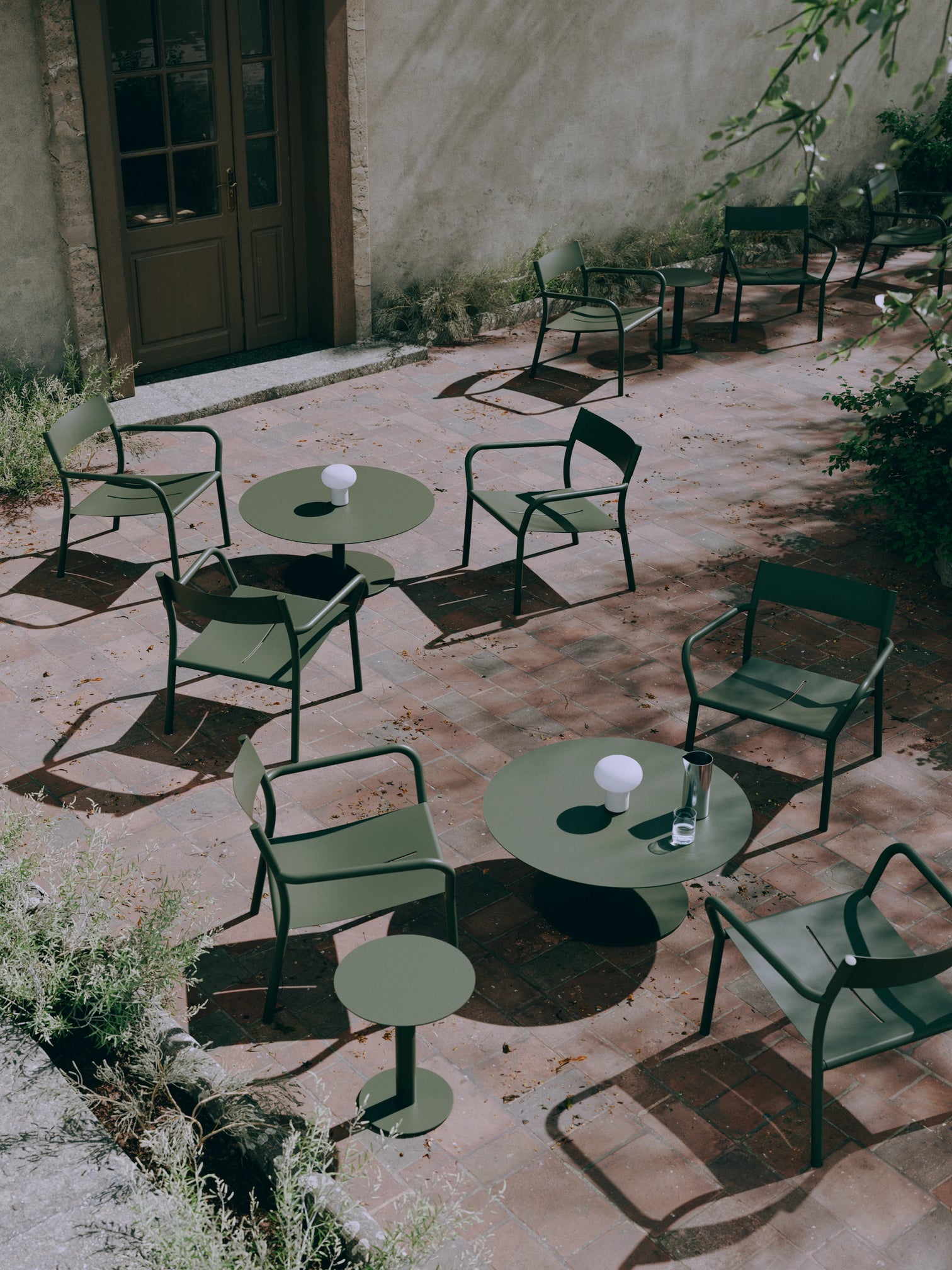 
"May" Designer Outdoor Side Table - Dark green