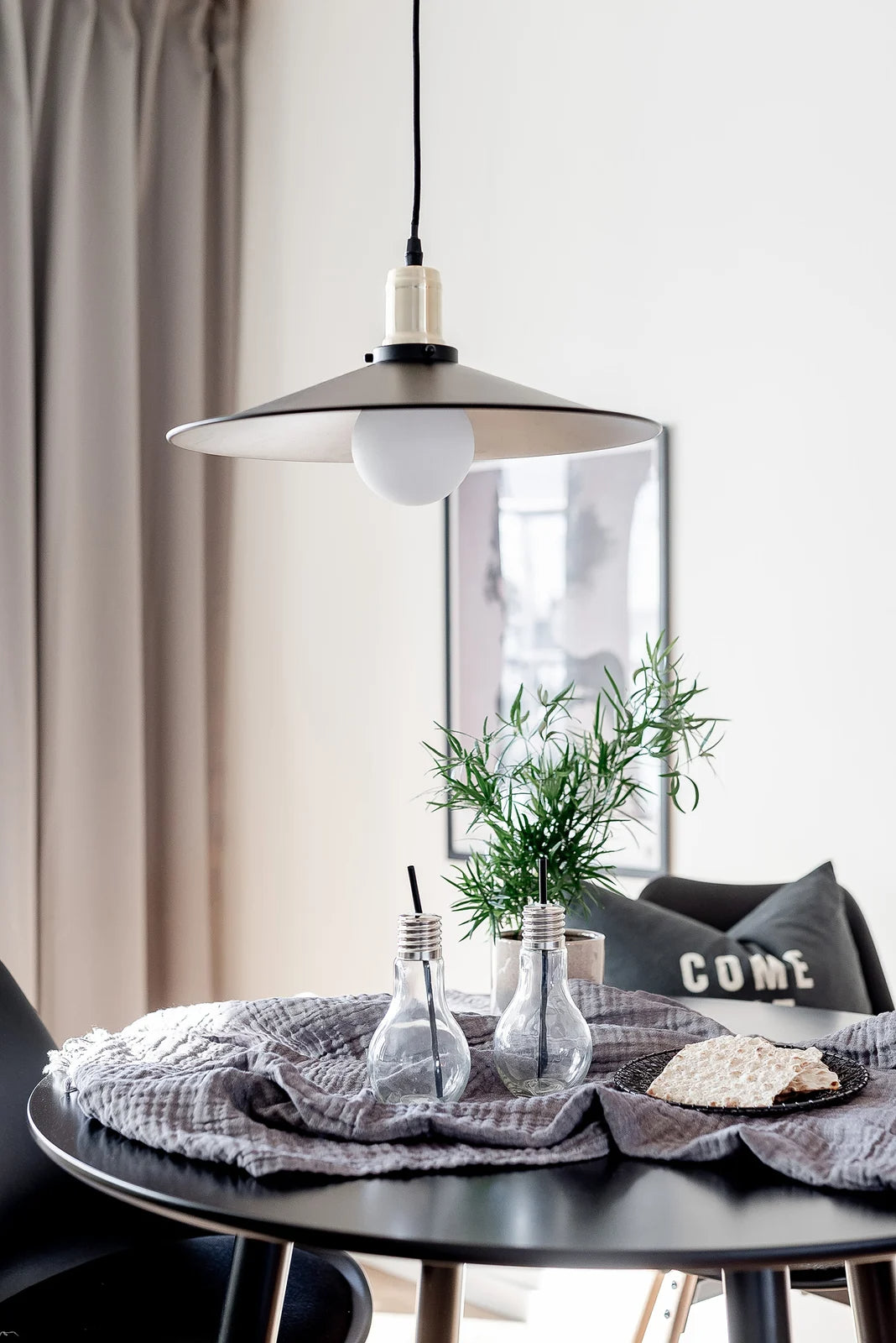 
Design Pendellampe „Disc“ Ø 40 cm - Schwarz