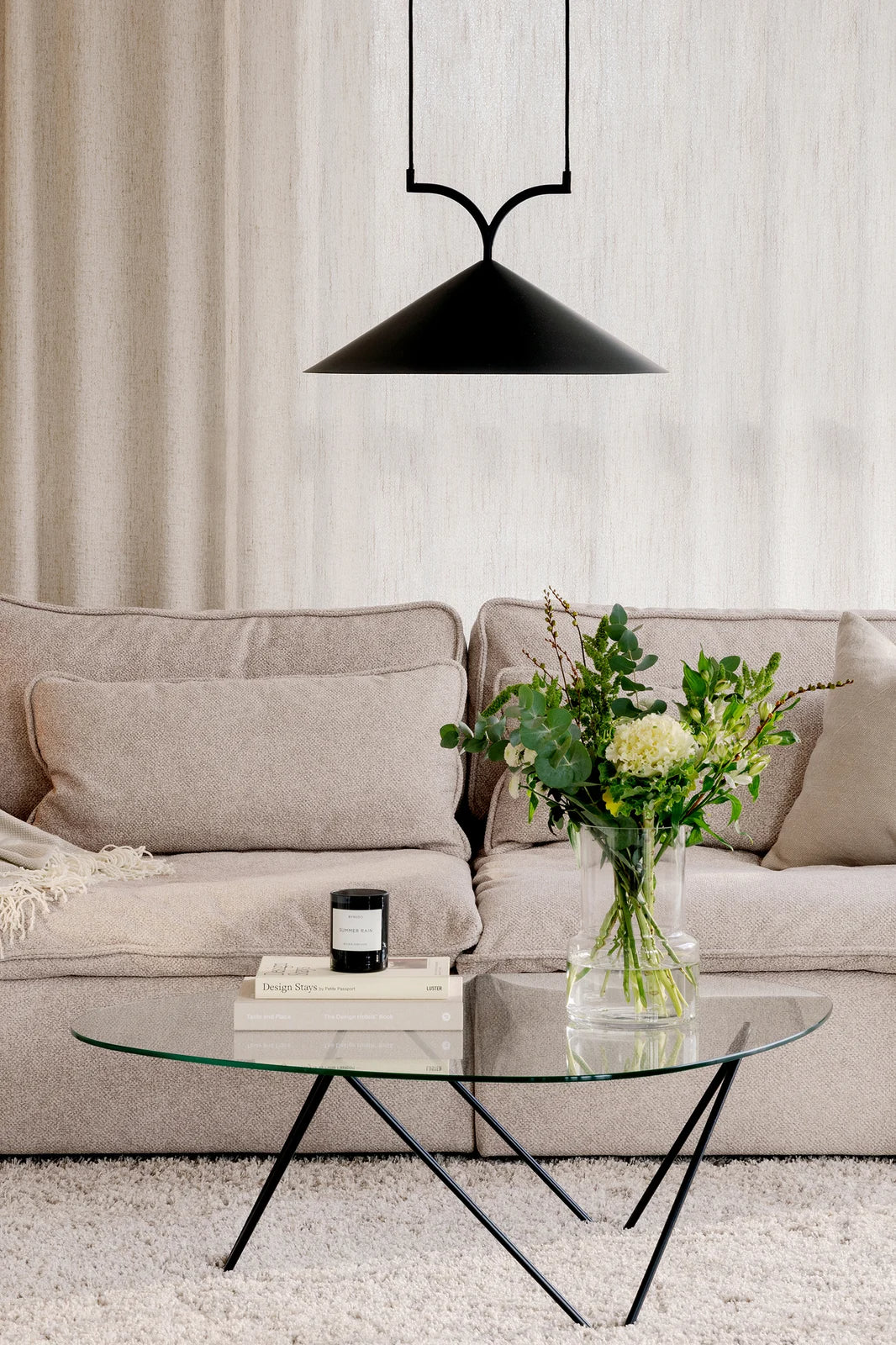 
Design Pendellampe „Curve“ Ø 50 cm - Schwarz