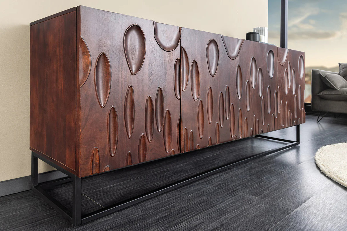 
Massivholz Design Sideboard „Dune“ mit 3D-Deisgn