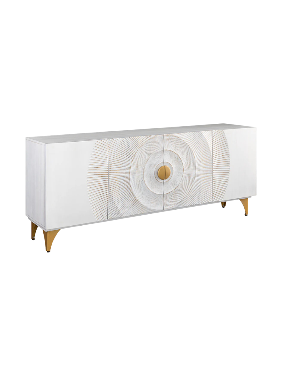 
Grand buffet en bois massif "Brilliant Sunset" - Blanc