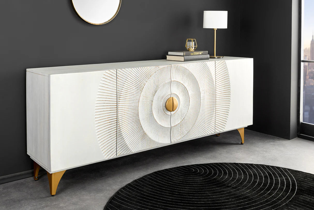 
Grand buffet en bois massif "Brilliant Sunset" - Blanc