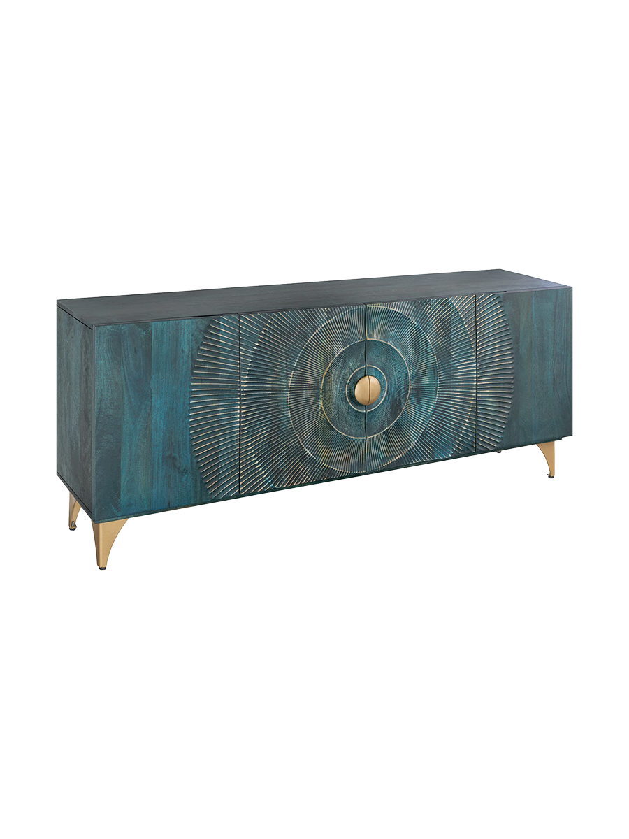 
Grand buffet en bois massif "Brilliant Sunset" - Turquoise
