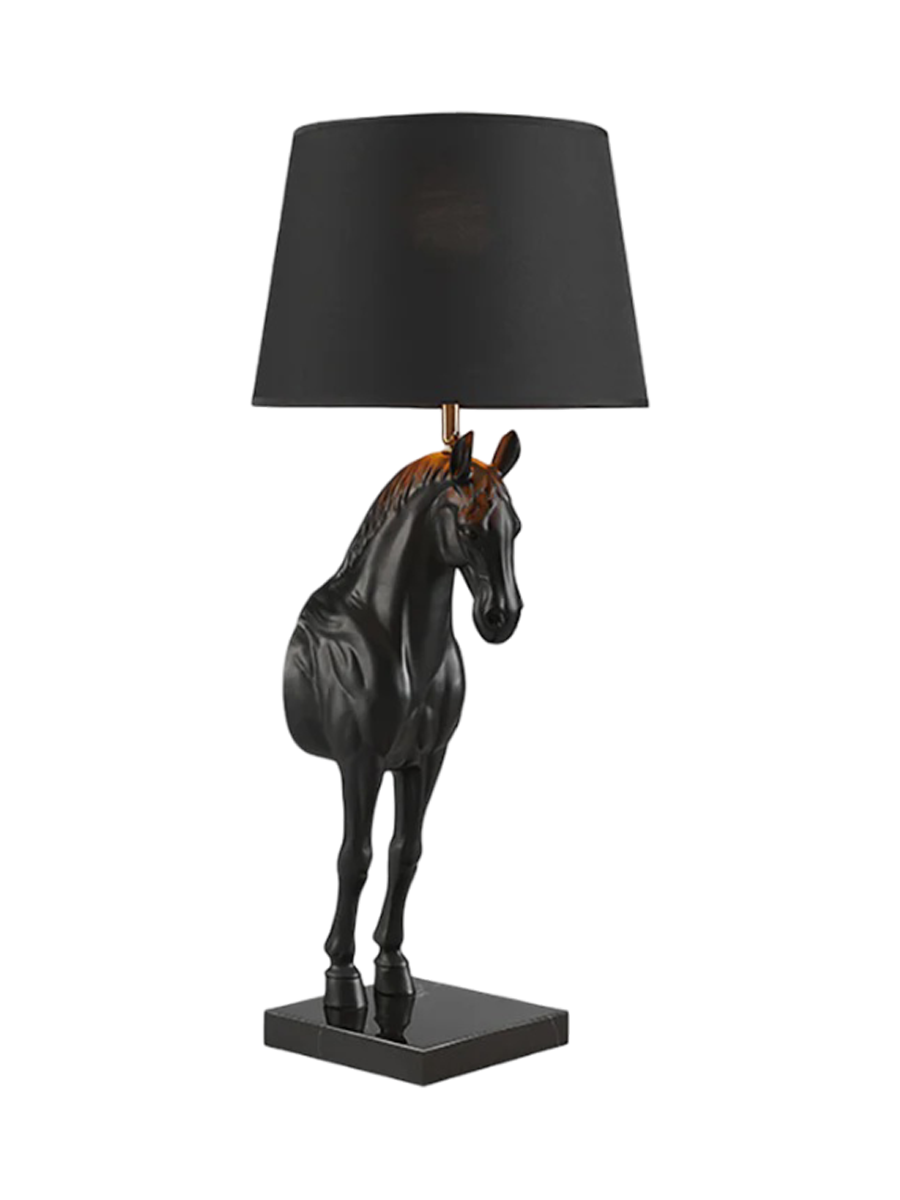 
Esclusiva lampada da tavolo di design «Black Beauty» con base in marmo