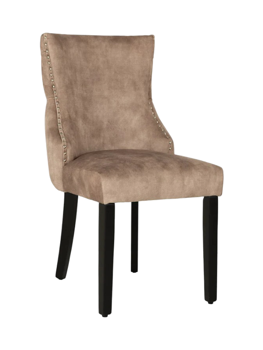 
"Castle" Designer Dining Chair with Lion Head - Beige