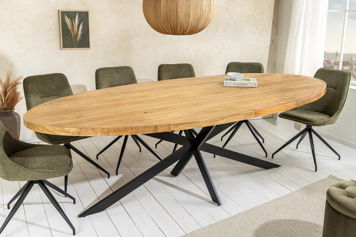 
Oval Solid Wood Dining Table "Galaxy" 240 x 100 cm