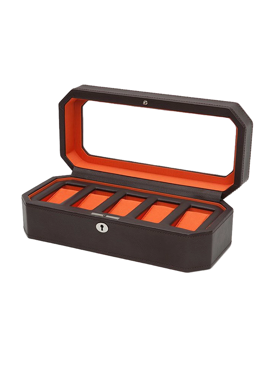 
Boîte à montres « Windsor » pour 5 montres-bracelets - Brun / Orange