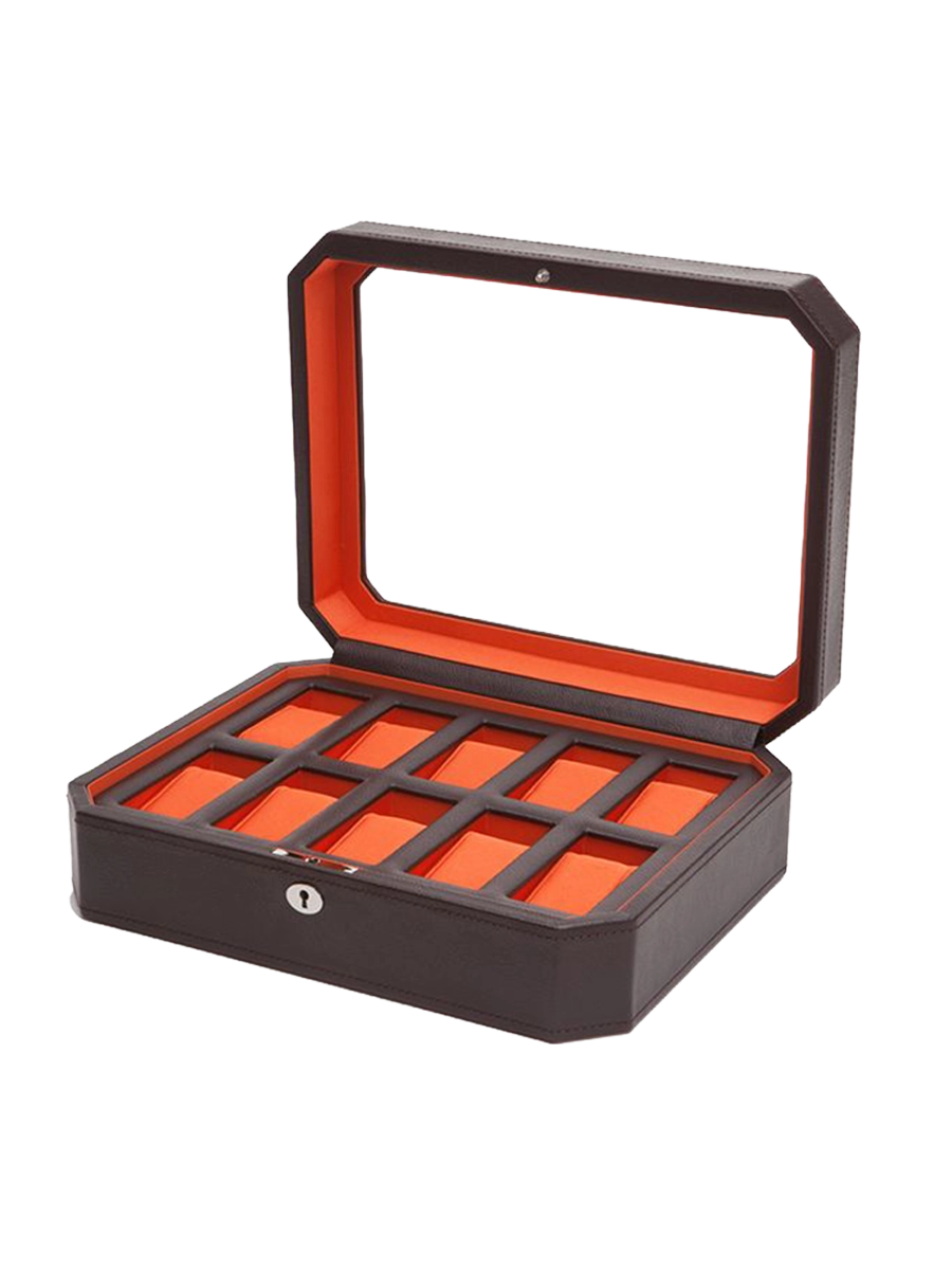 
Boîte à montres « Windsor » pour 10 montres-bracelets - Brun / Orange