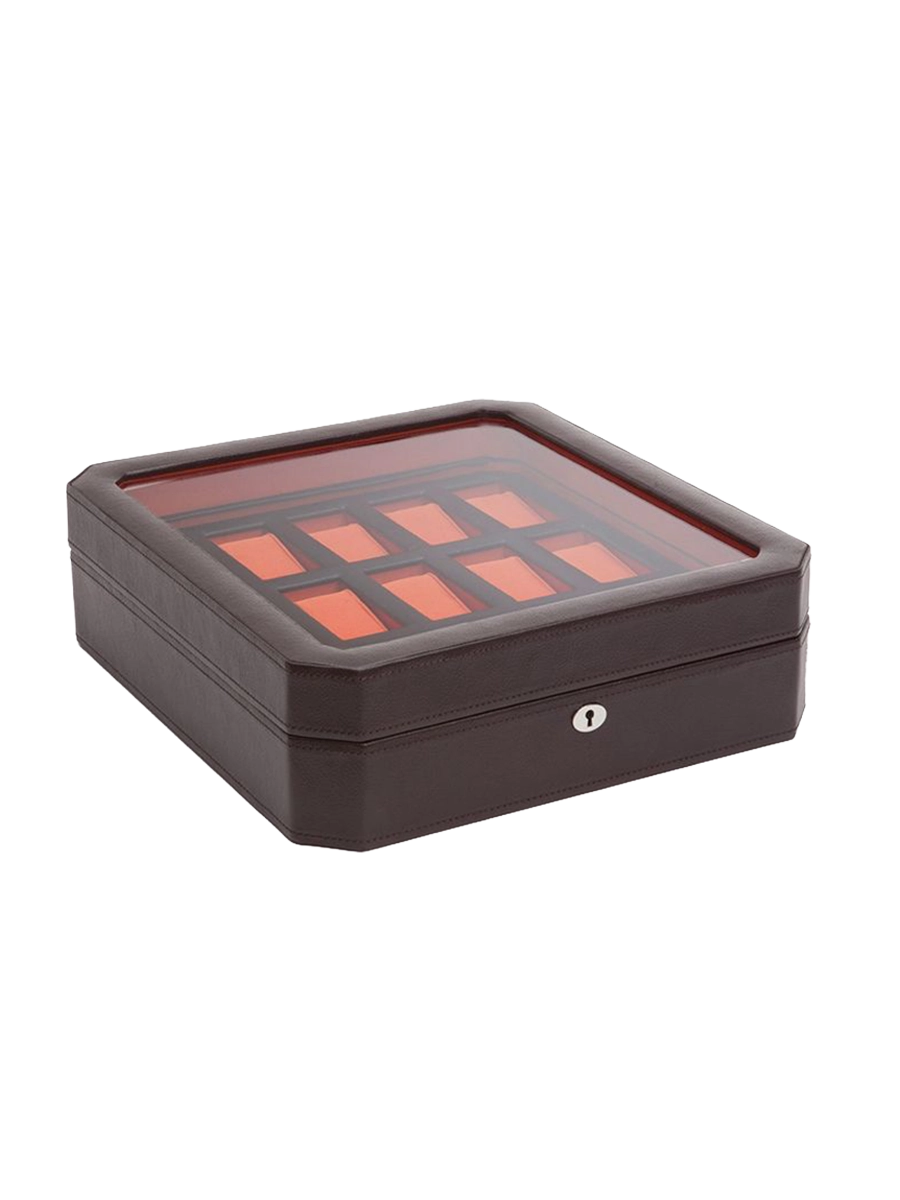 
Boîte à montres « Windsor » pour 15 montres-bracelets avec espace de rangement supplémentaire - Brun / Orange