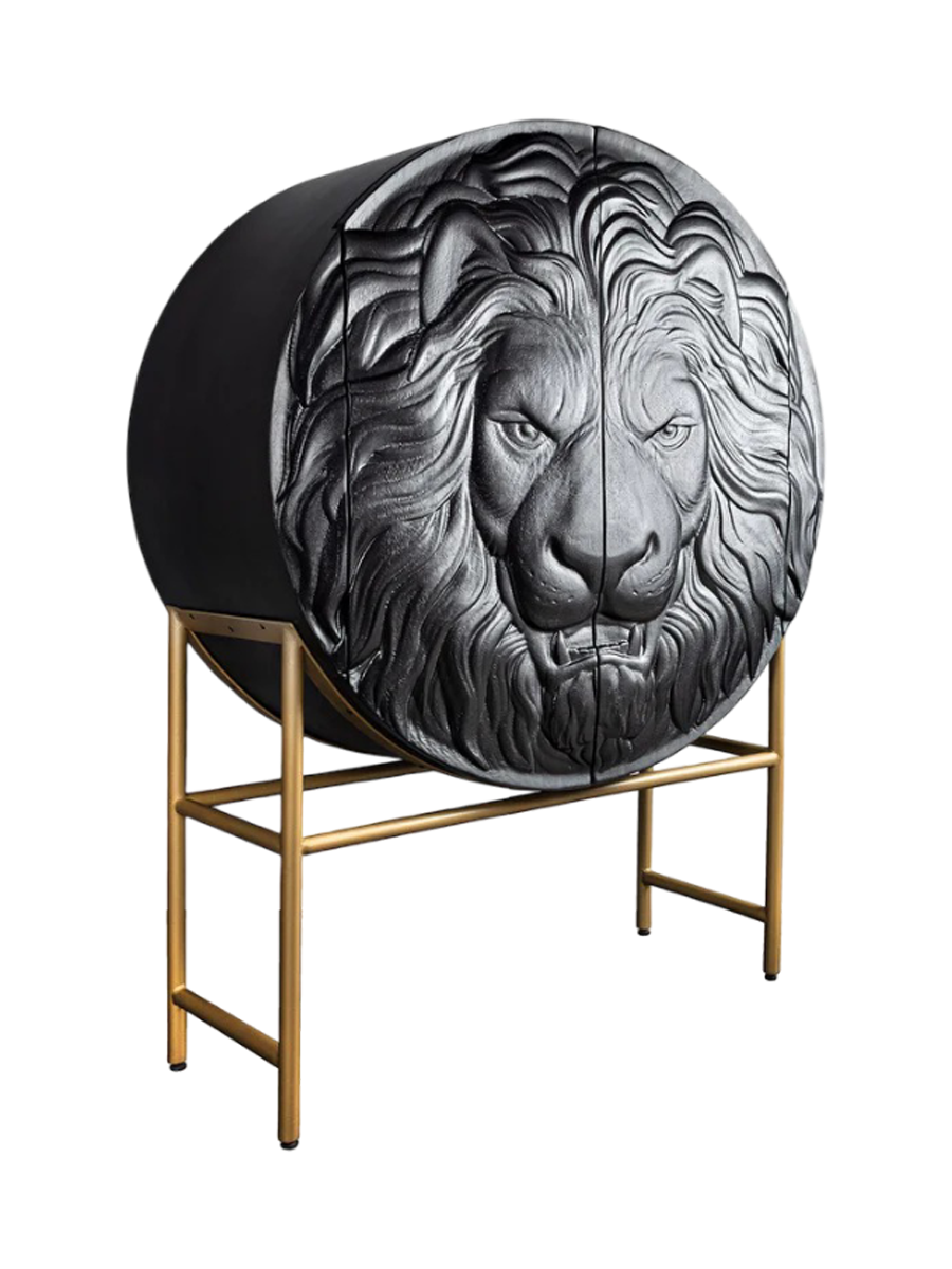 
Grosses, massives Design Hihgboard „Lion“ - Gold / Schwarz