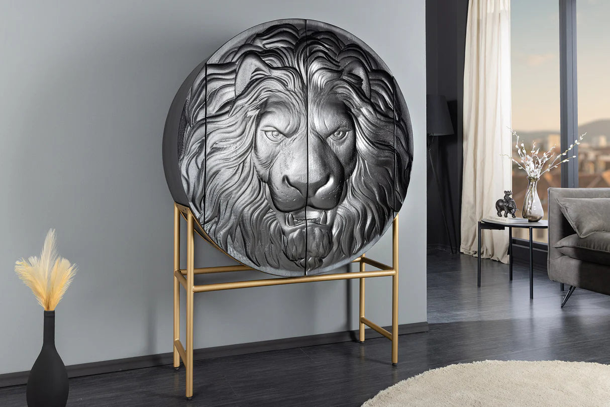 
Grosses, massives Design Hihgboard „Lion“ - Gold / Schwarz