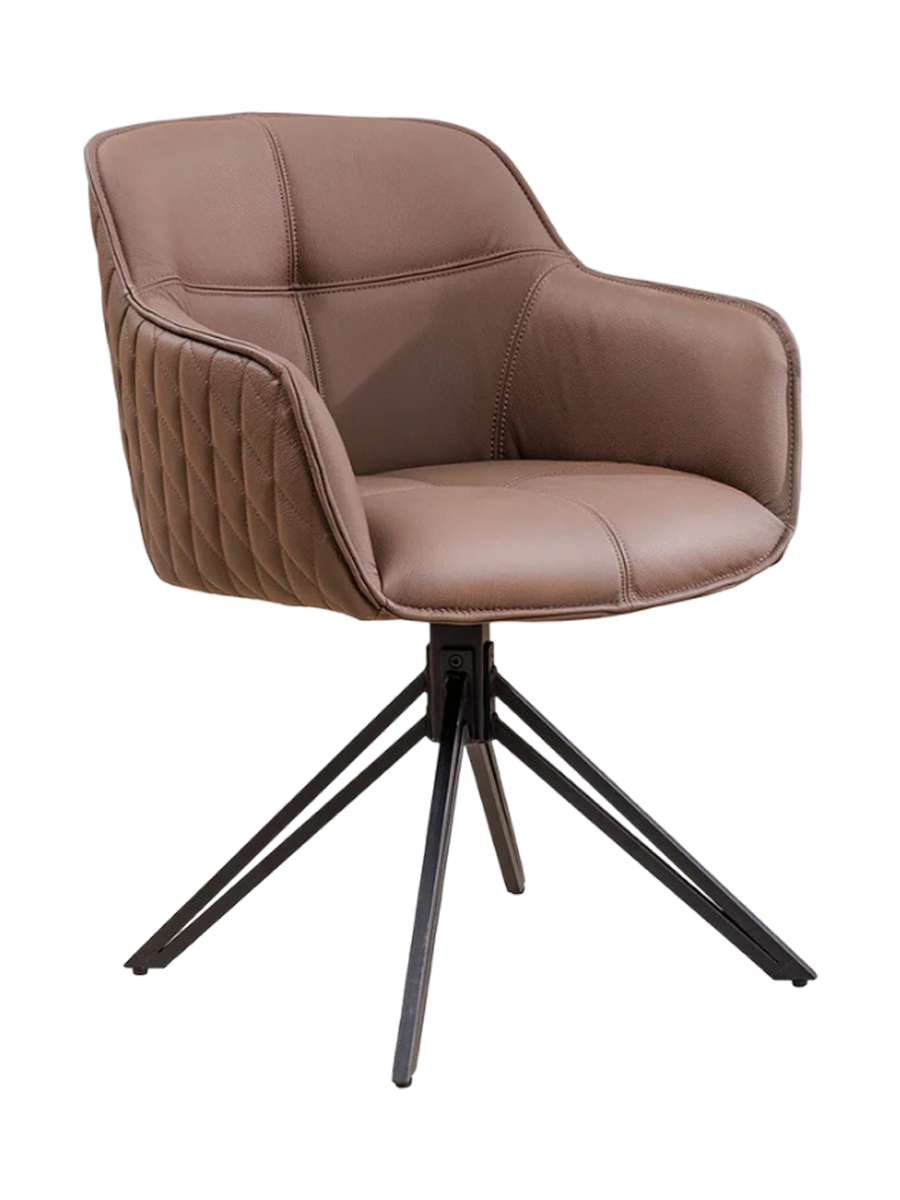 
Poltrona girevole in vera pelle “Elefantis” - Braun