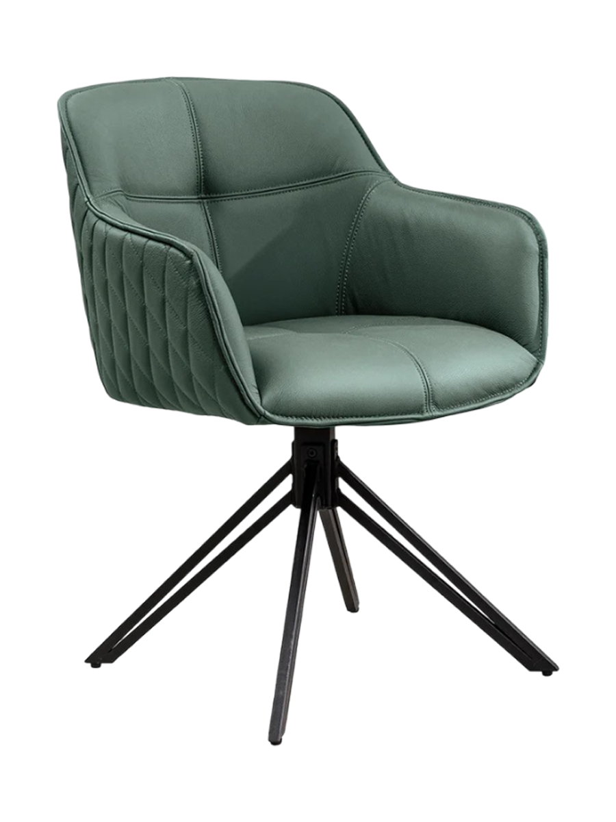 
Poltrona girevole in vera pelle “Elefantis” - Verde