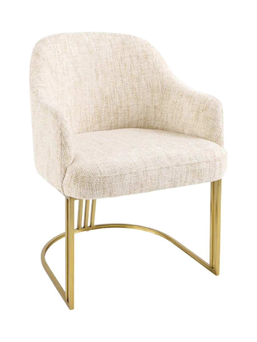 
Sedia di design “Extravaganca” con braccioli - Chenille Beige