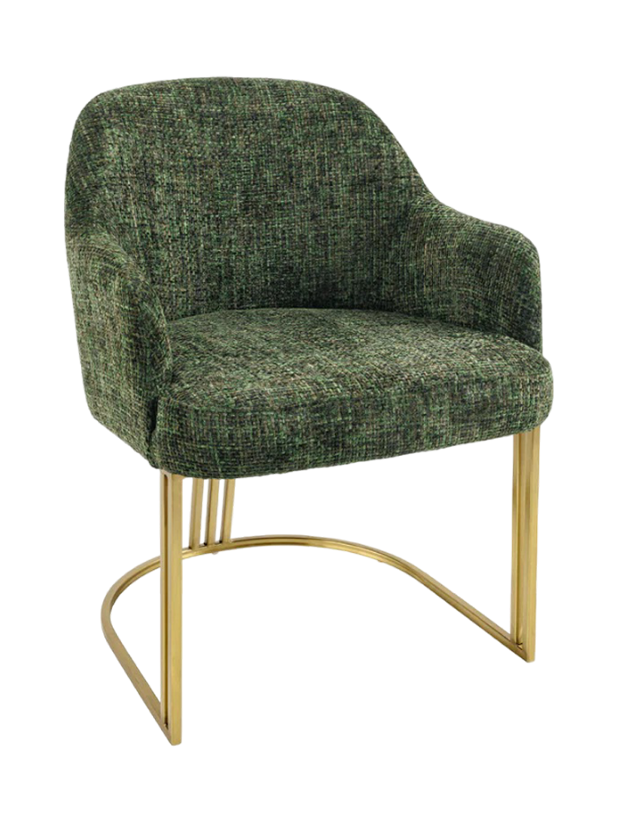 
Sedia di design “Extravaganca” con braccioli - Chenille Verde