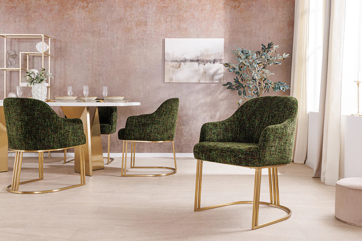 
Sedia di design “Extravaganca” con braccioli - Chenille Verde