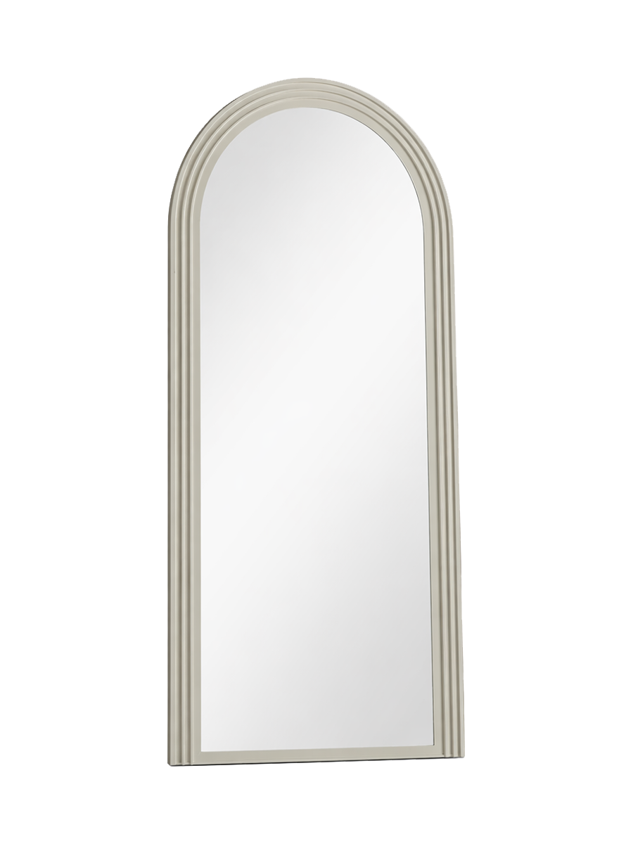 
Large "Art Deco" Design Wall Mirror - White