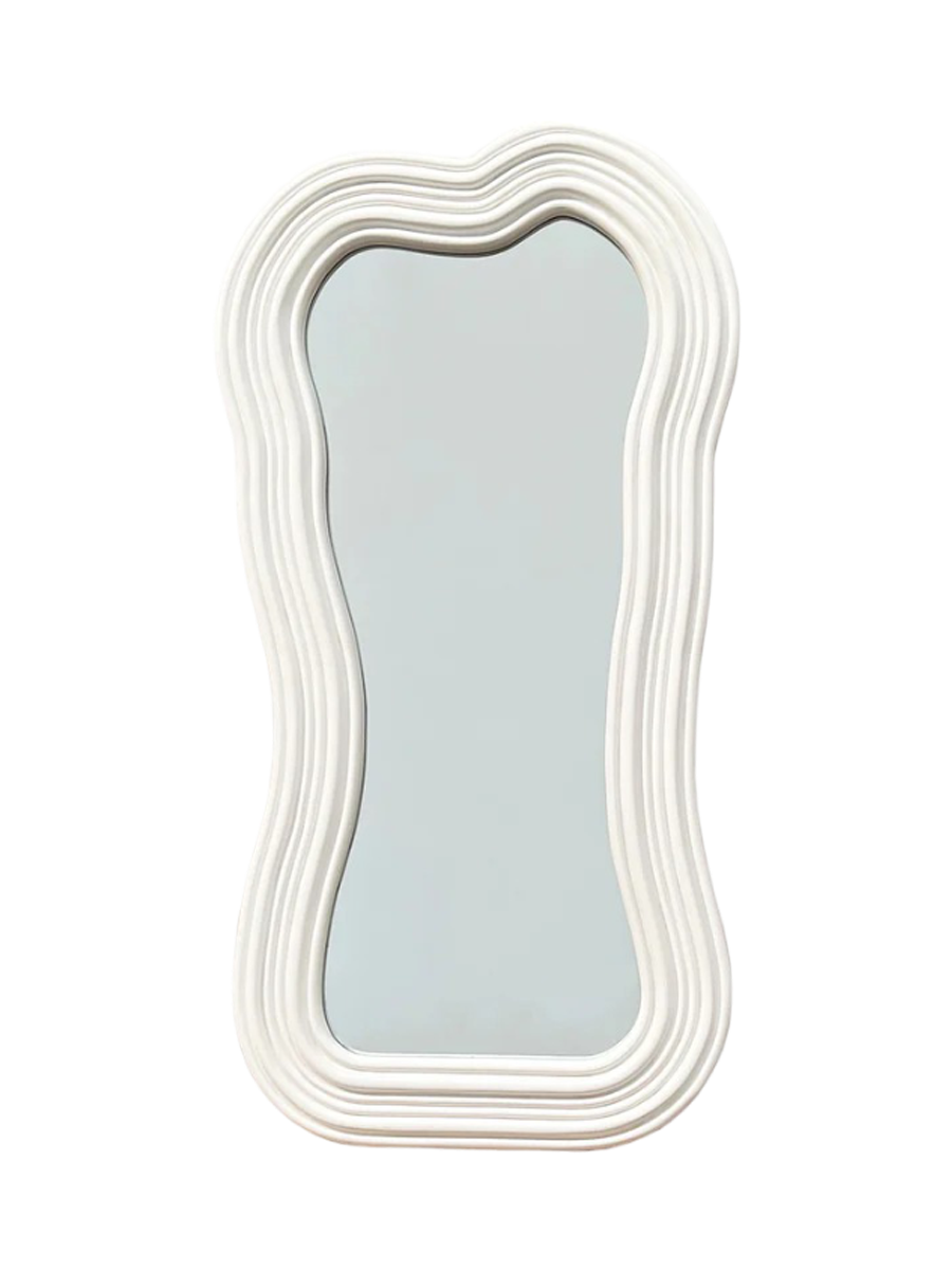 
Specchio da parete di design asimmetrico «Alice» - Bianco