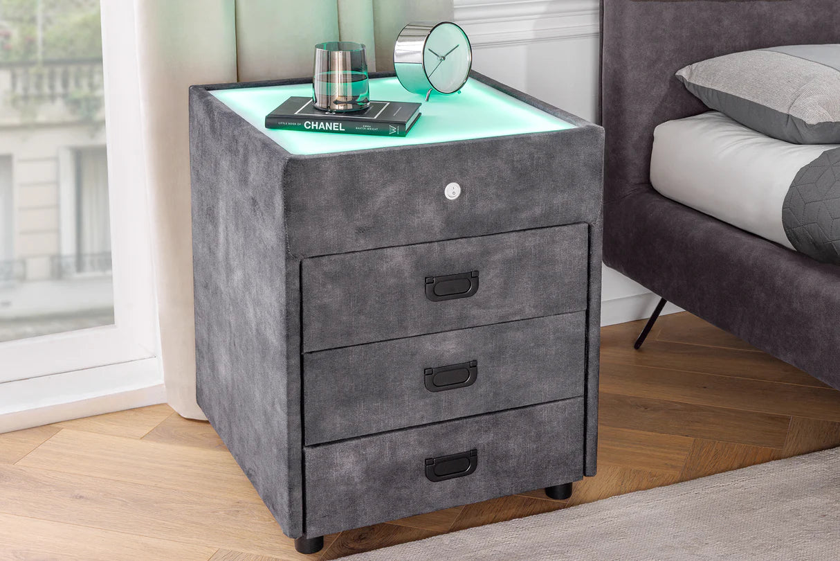 
Designer dessert display case "Toulouse" with LED lighting - Grey