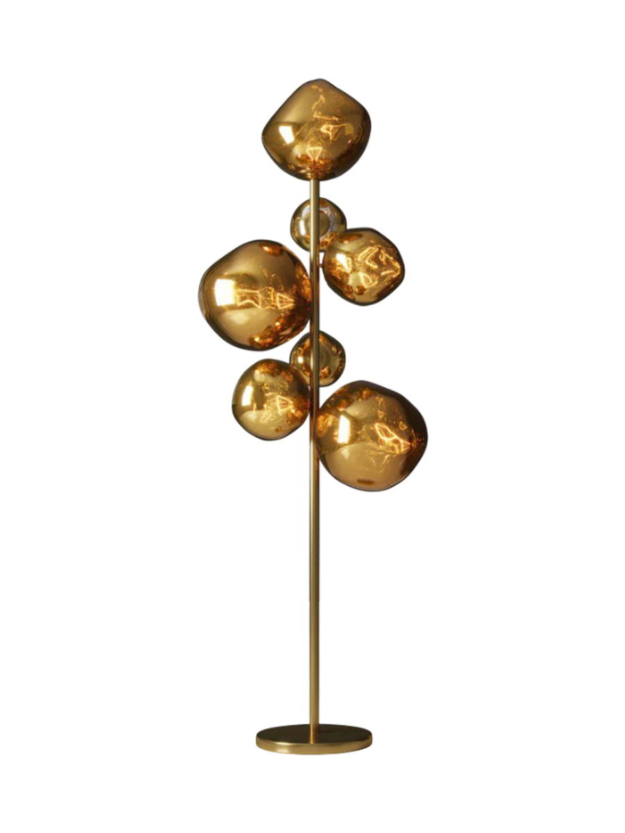 
"Liquid Diamond" Designer Floor Lamp - Gold