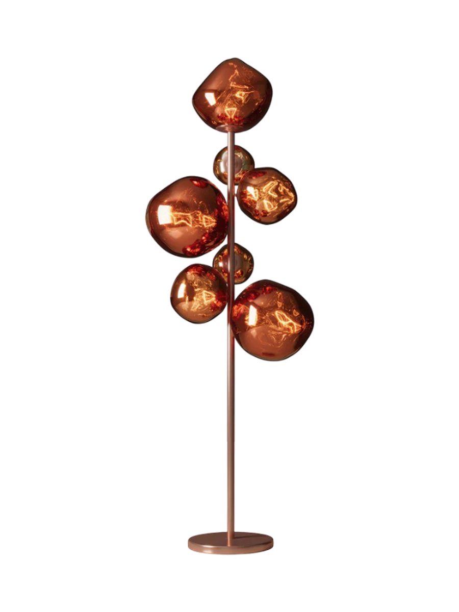
"Liquid Diamond" Designer Floor Lamp - Copper