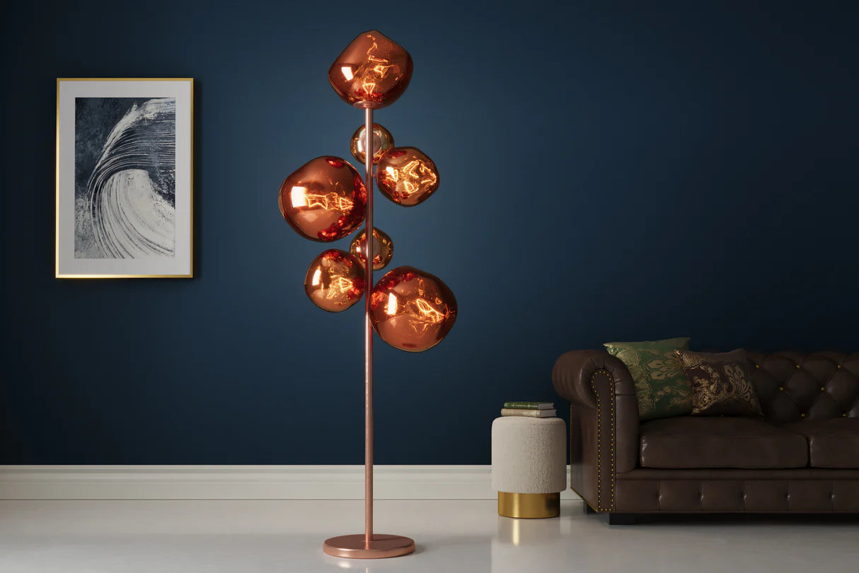 
"Liquid Diamond" Designer Floor Lamp - Copper
