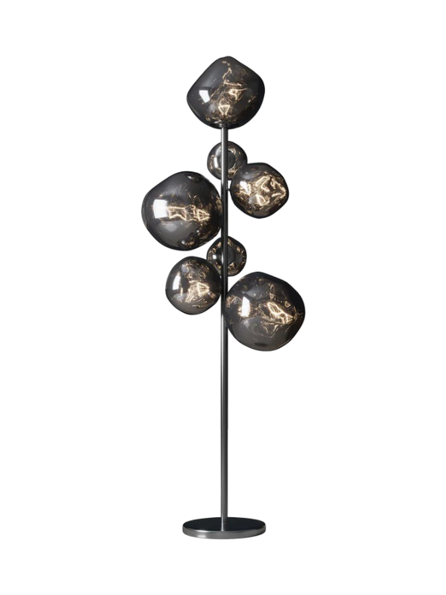 
"Liquid Diamond" Designer Floor Lamp - Smoked glass