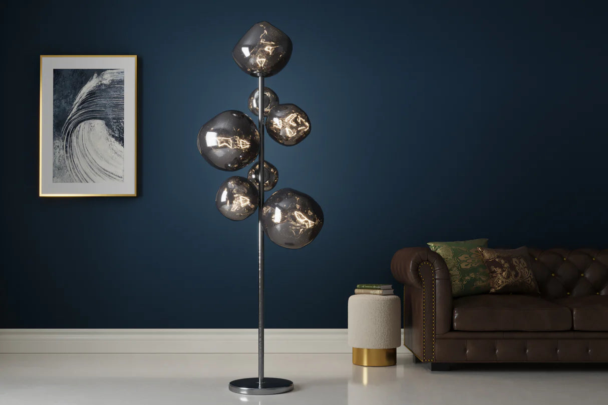 
"Liquid Diamond" Designer Floor Lamp - Smoked glass