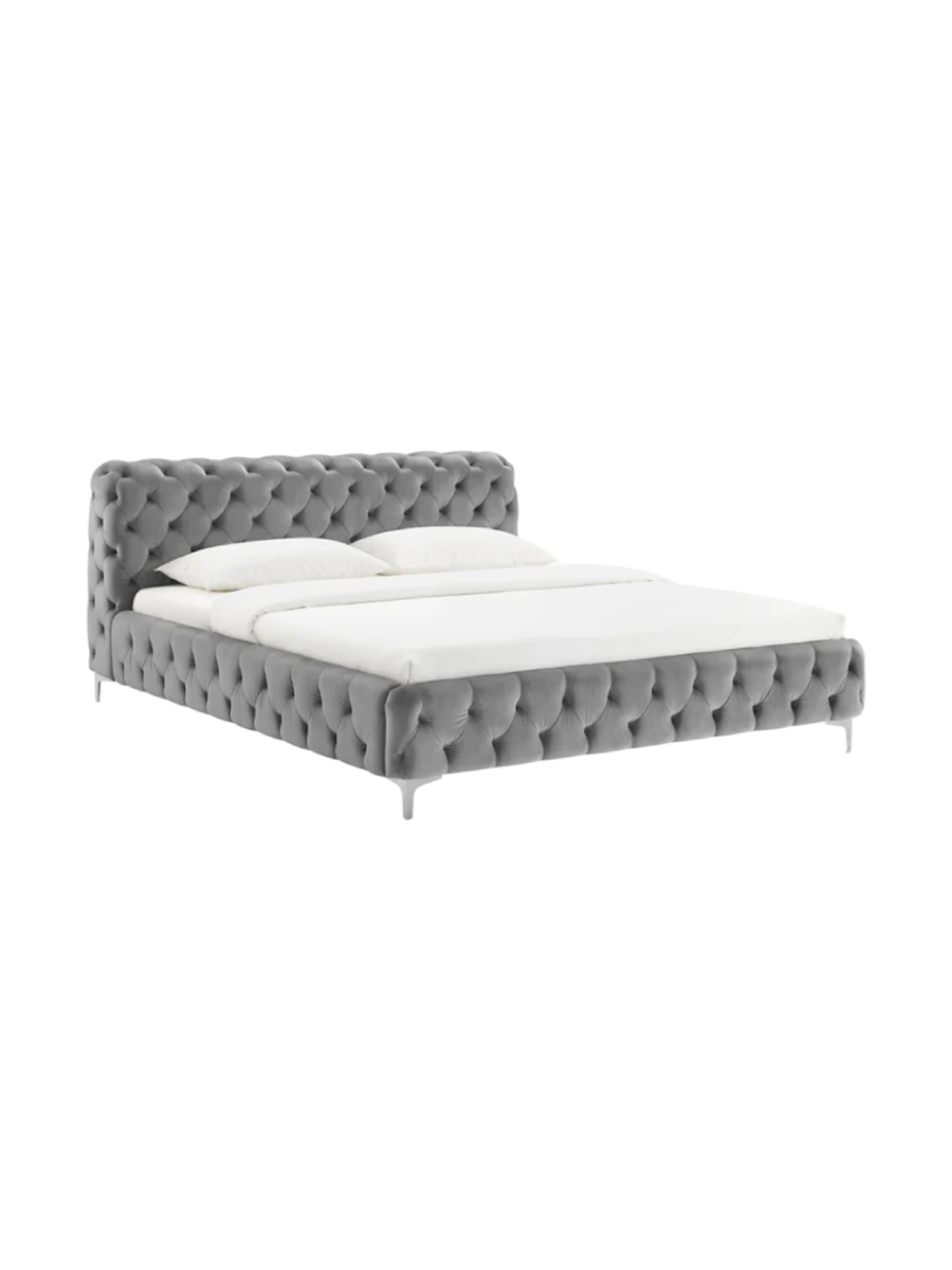 
Cadre de lit design « Baroque Moderne », différentes tailles - 160 x 200 cm / Gris