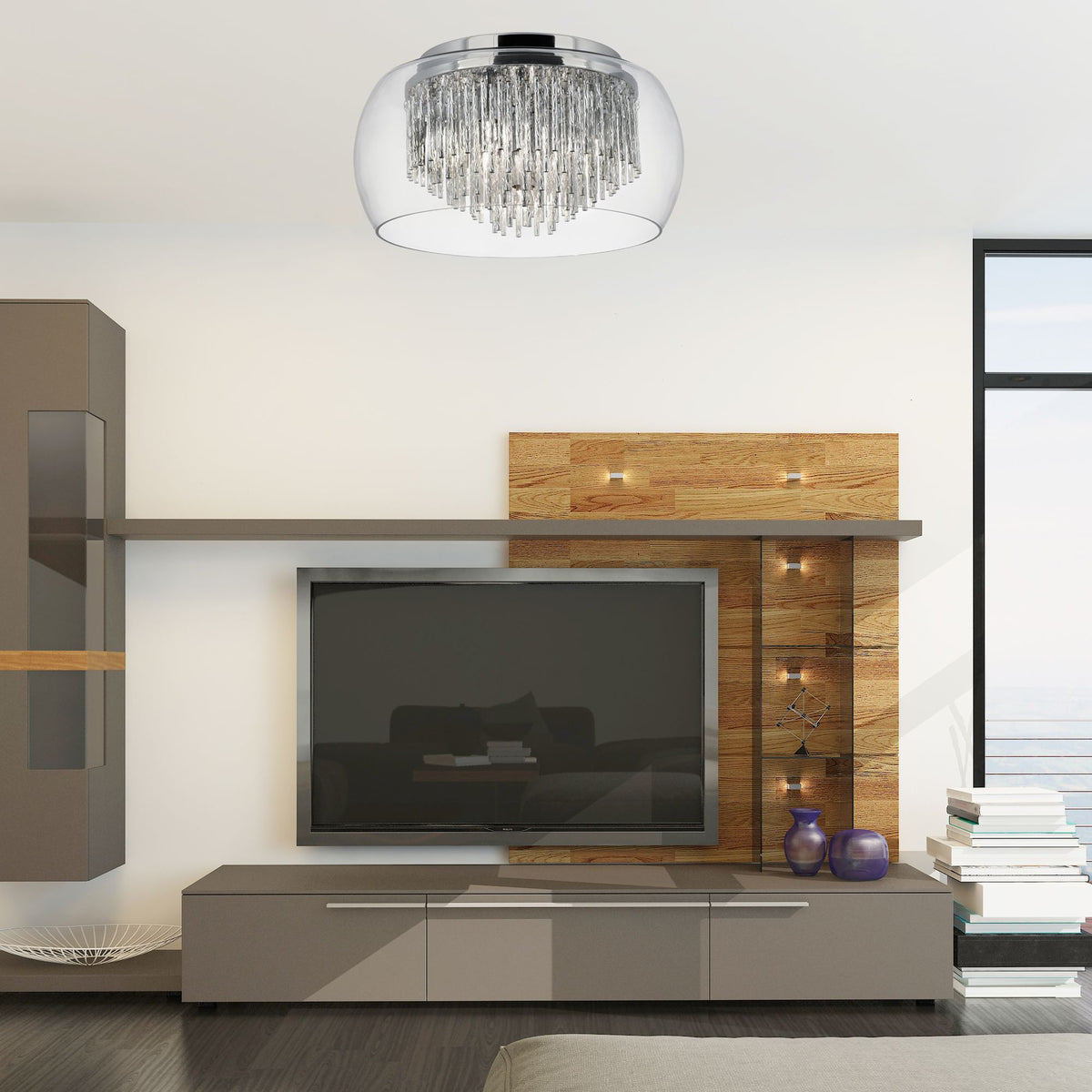 
Lampada da soffitto elegante «Curva» a 4 luci