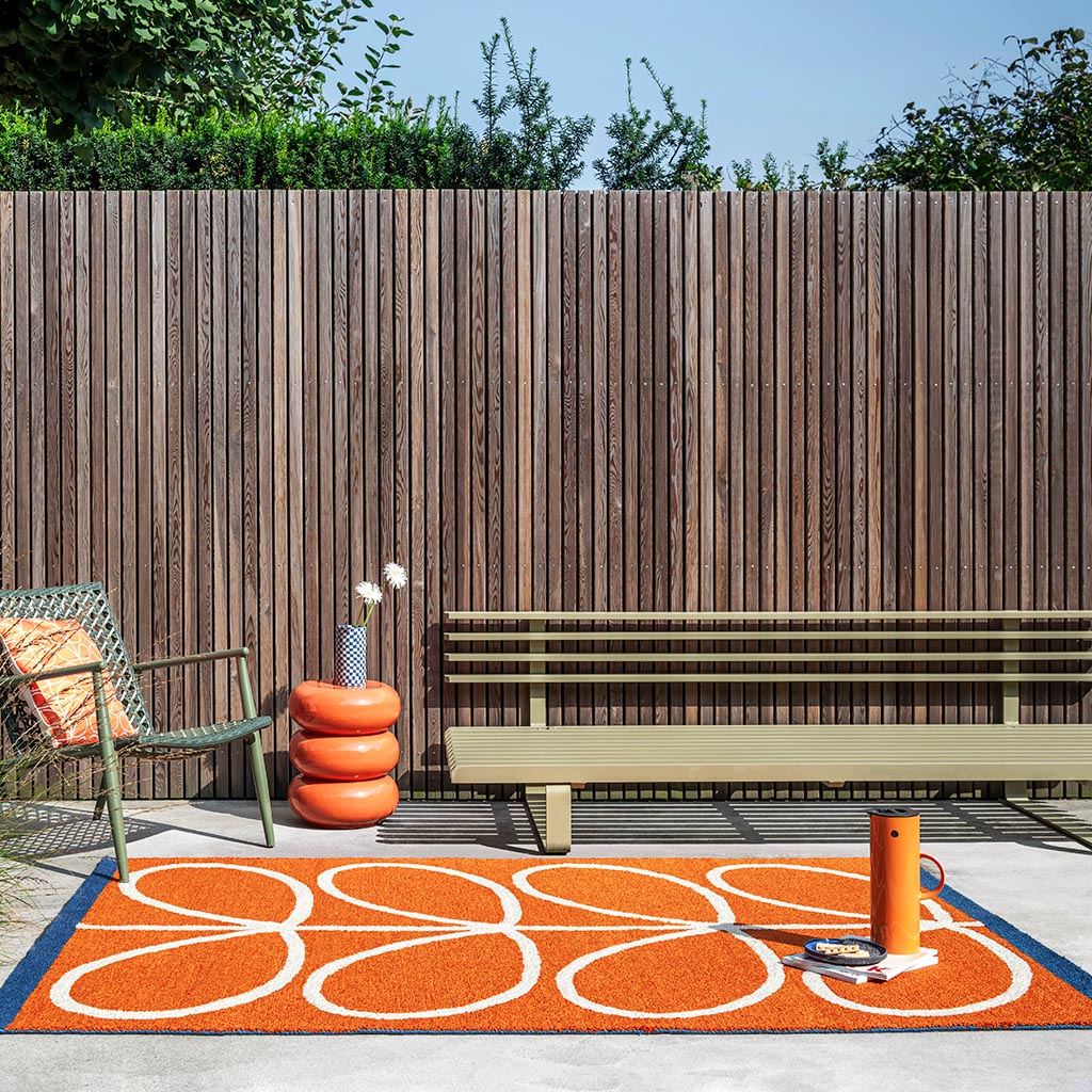 
Hochwertiger In-/Outdoor Designer Teppich „Linear Stem“, verschiedene Grössen - 140 x 200 cm / Orange
