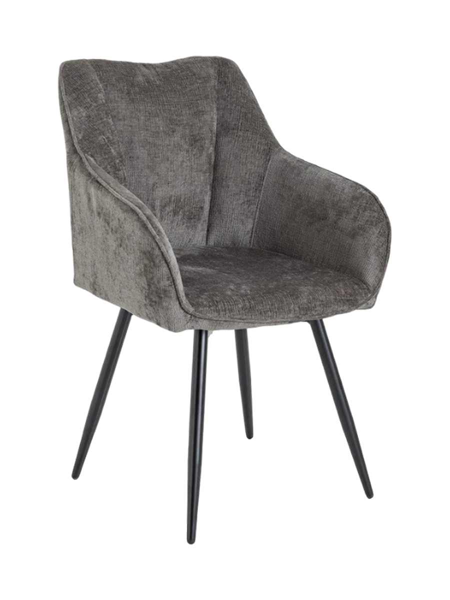 
Sedia di design girevole a 360° “Avignon” con braccioli - Ciniglia Grigia