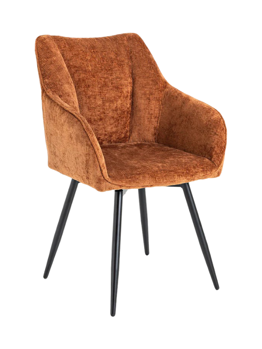 
Sedia di design girevole a 360° “Avignon” con braccioli - Chenille Terracotta