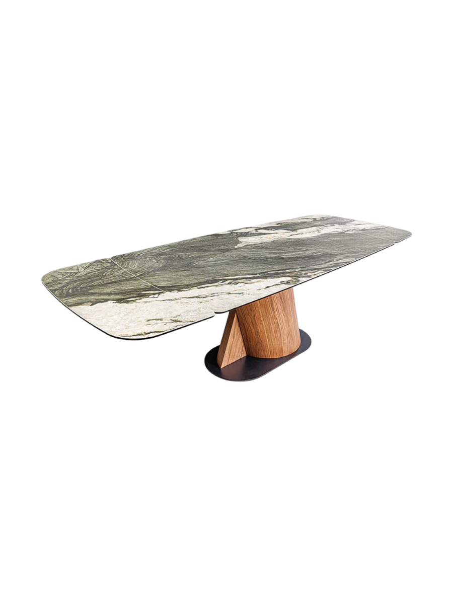 
Extendable Ceramic Dining Table "Elemento" 180-260 x 100 cm - Taupe Gray