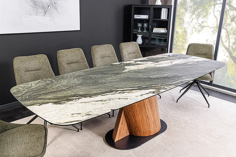 
Extendable Ceramic Dining Table "Elemento" 180-260 x 100 cm - Taupe Gray