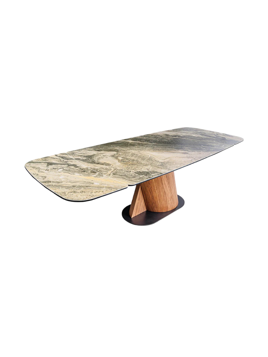 
Extendable Ceramic Dining Table "Elemento" 180-260 x 100 cm - Taupe-beige
