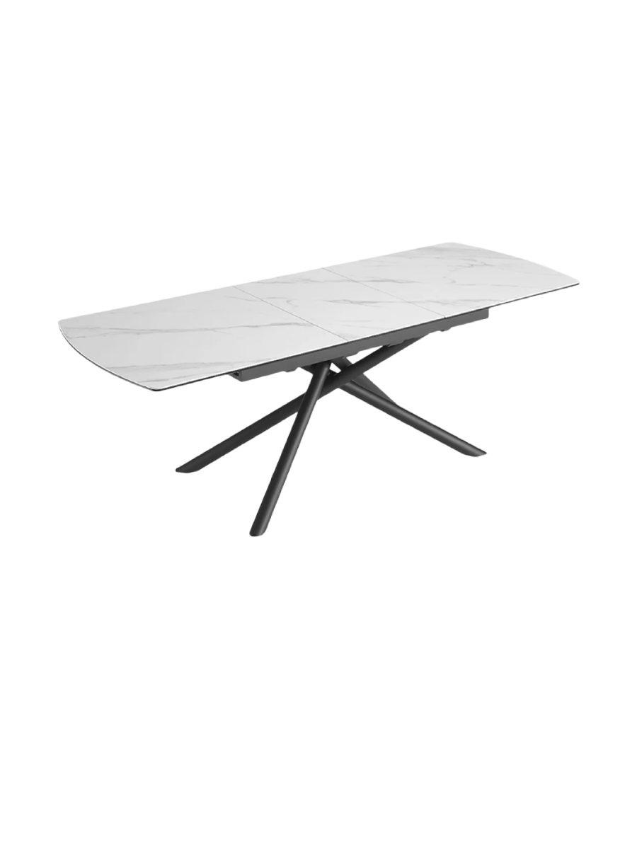 
Tavolo da pranzo di design allungabile «Mikado», 180-230 x 90 cm - Effetto marmo Bianco